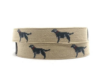 Needlepoint Black Lab Belt