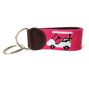 Needlepoint Golf Cart Key Fob