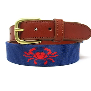 Crab Needlepoint Belt