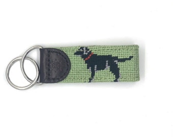 Porte-clés de laboratoire noir brodé