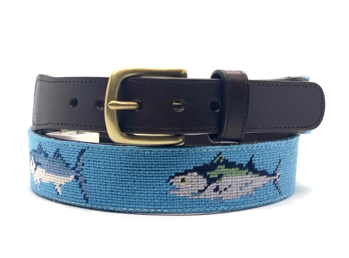 Needlepoint Saltwater Fish Belt Etsy