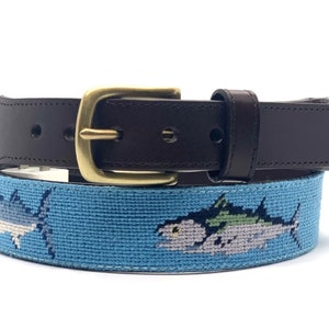 Needlepoint Saltwater Fish Belt