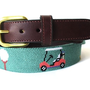 Needlepoint Par 3 Golf Belt