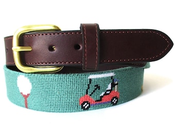 Needlepoint Par 3 Golf Belt