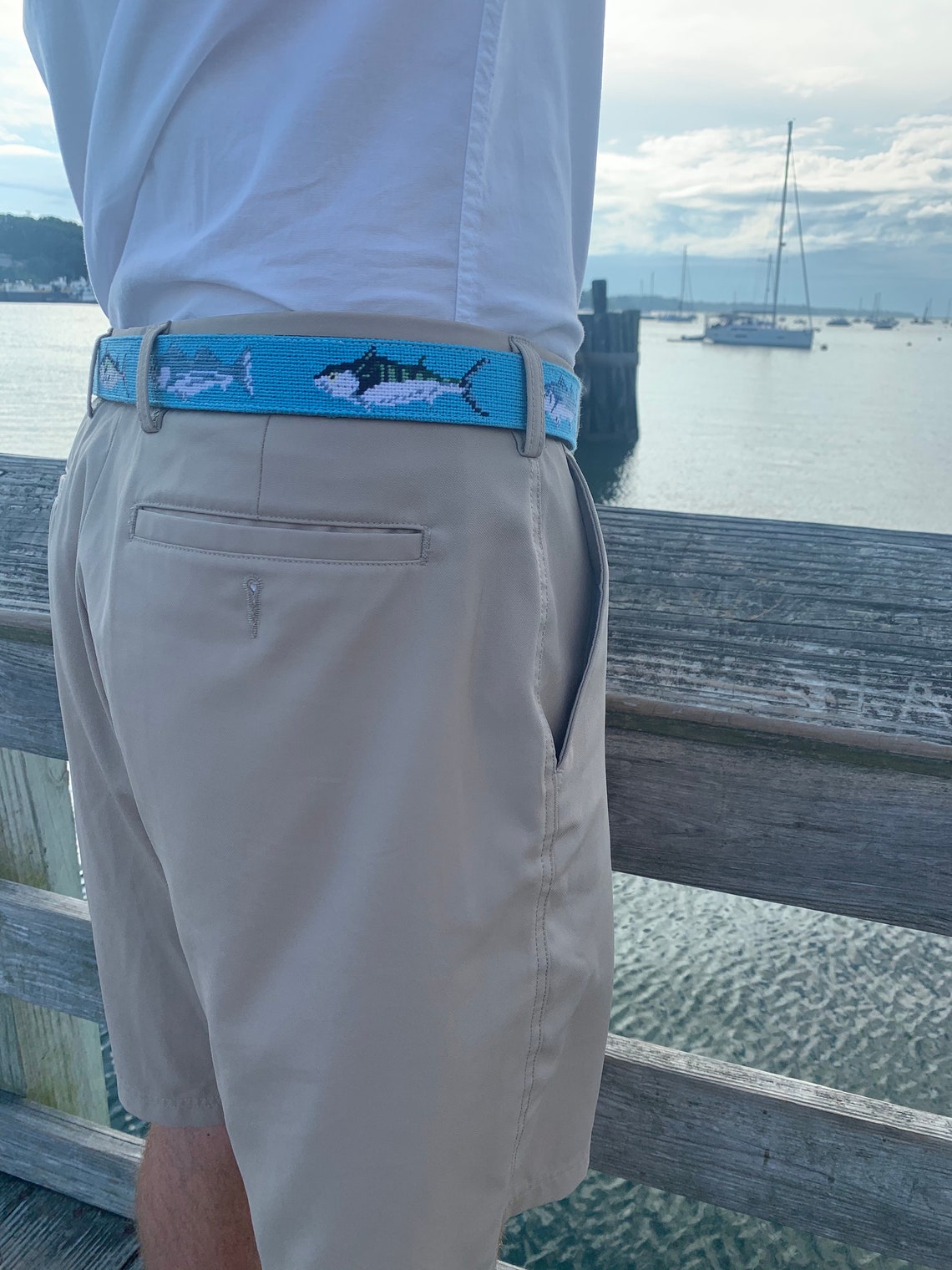 Needlepoint Saltwater Fish Belt Etsy