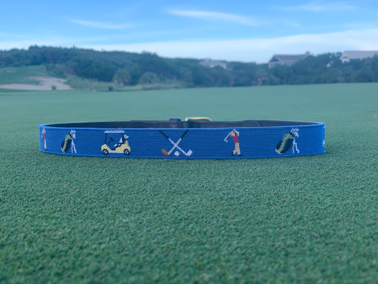 Par 4 Needlepoint Golf Belt Etsy