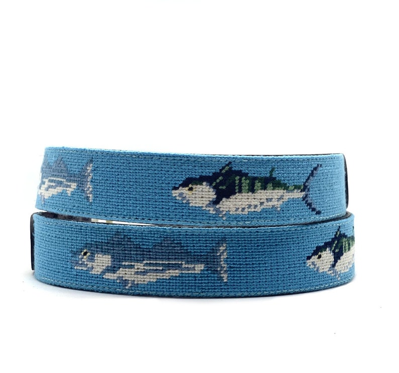 Needlepoint Saltwater Fish Belt Etsy