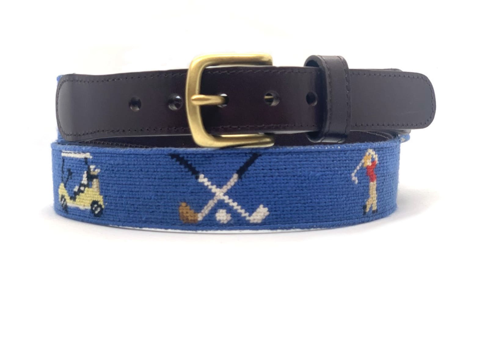 Par 4 Needlepoint Golf Belt Etsy