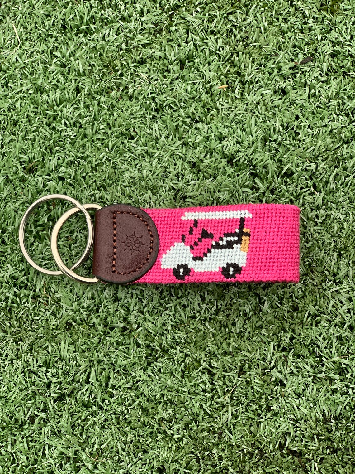 Needlepoint Golf Cart Key Fob Etsy