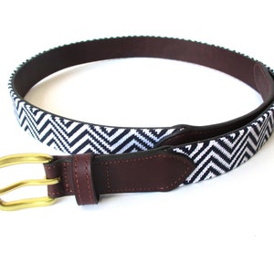 Needlepoint Aztec ZigZag Belt