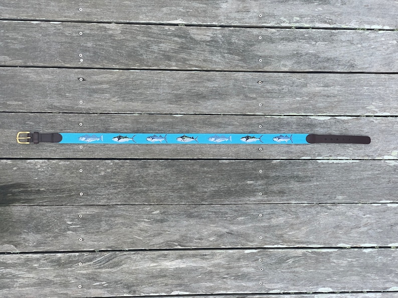 Needlepoint Saltwater Fish Belt Etsy
