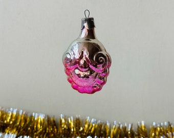 Funny vintage Christmas ornament,  Mercury glass holiday decoration, Retro Christmas decor, Antique hanging ornaments