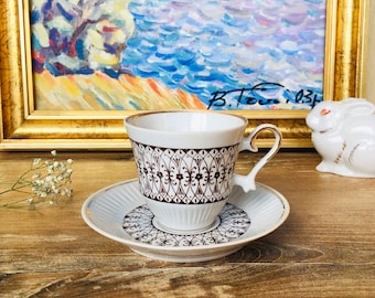 Tasse à expresso et soucoupe en porcelaine soviétique, service à café en céramique vintage, vaisselle antique des années 70, service à thé