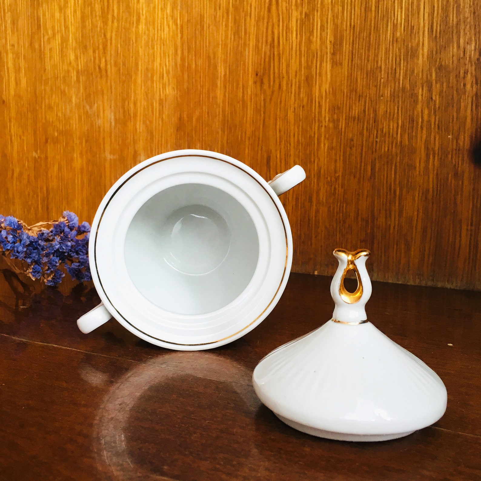 Vintage china sugar bowl with lid Ceramic lidded sugar jar Etsy