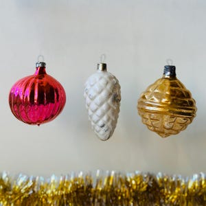 Vintage Christmas baubles, Collectible glass ornaments, Old world Christmas gift, Retro Xmas tree decor