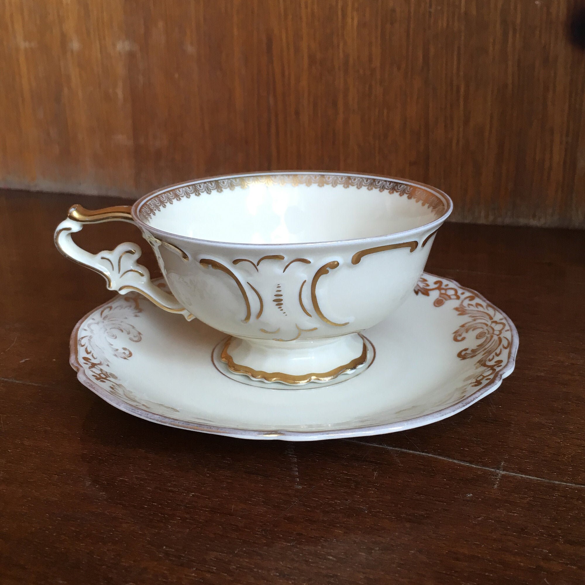 Vintage German China Tea Set Porcelain Teacup and Saucer Etsy