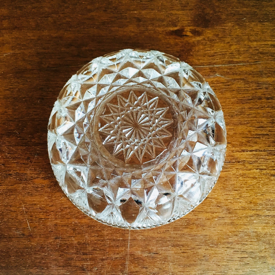 Crystal jewelry dish Vintage trinket dish Soviet cut glass Etsy