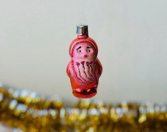 Adorno navideño vintage de gnomo, figura de gnomo de cristal de mercurio, decoración navideña, decoración retro del árbol de Navidad