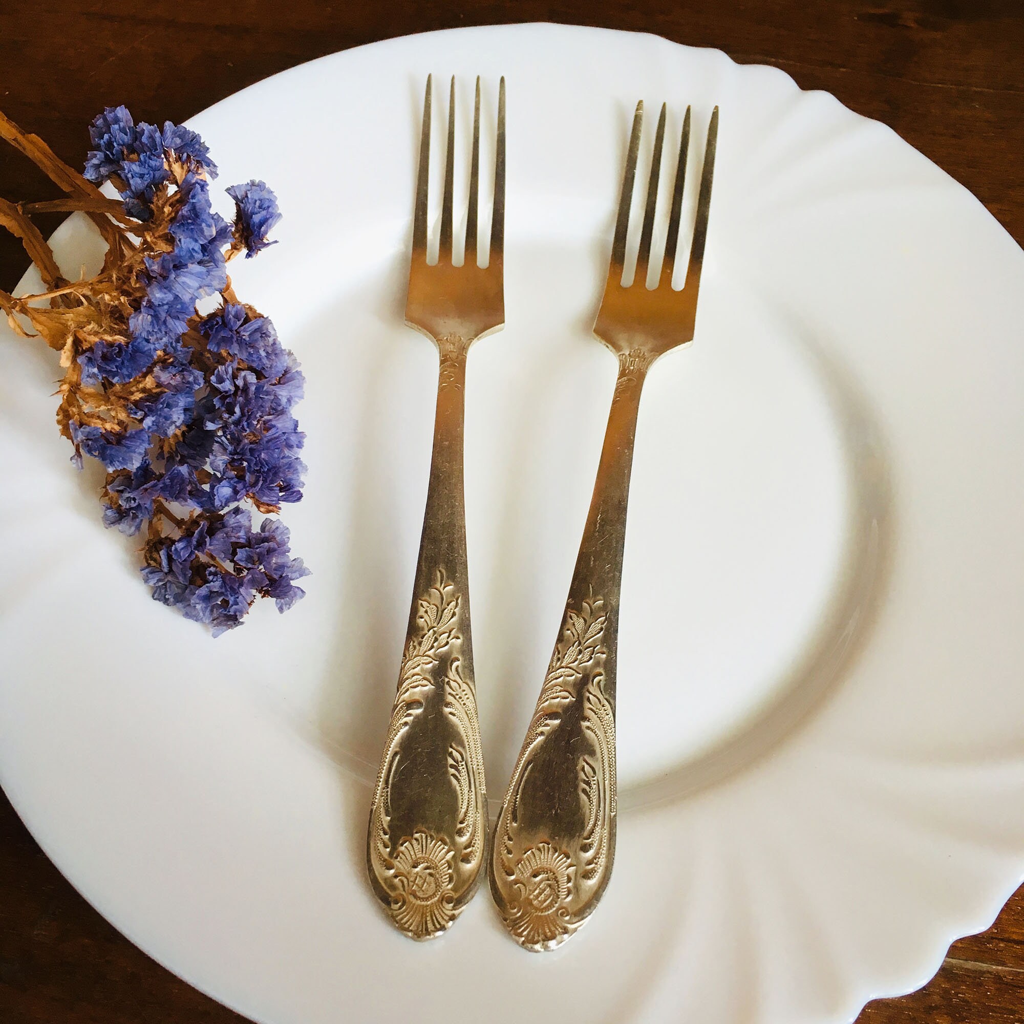 Vintage dinner forks Antique salad fork Soviet melchior Etsy