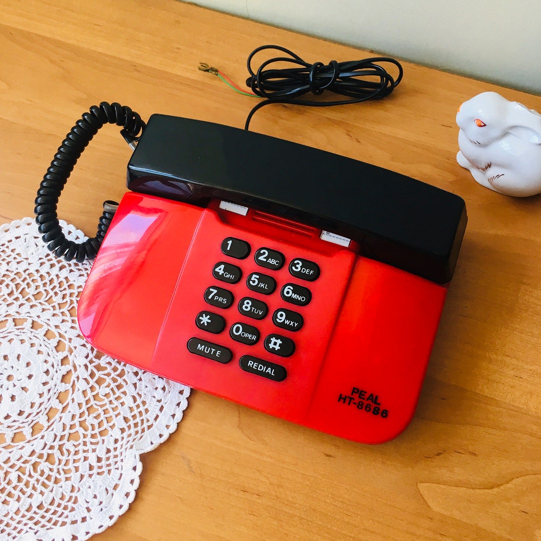 Vintage Push Button Landline Phone Antique Desk Telephone Etsy