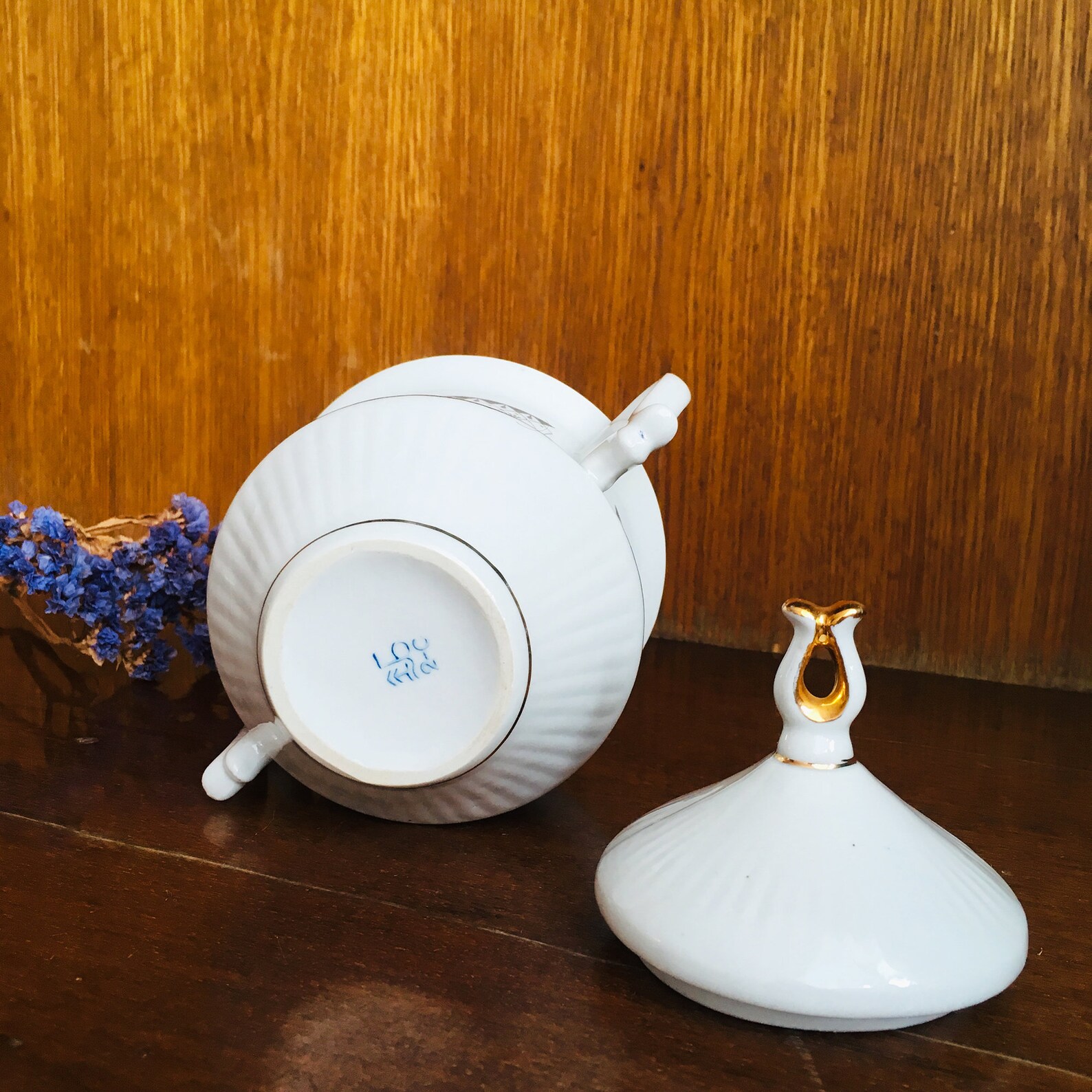 Vintage china sugar bowl with lid Ceramic lidded sugar jar Etsy