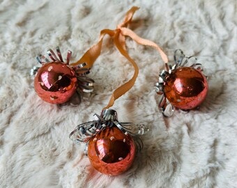 Vintage Strawberry Glass Ornament, Antique Chritmas Bauble, Retro Xmas tree Decoration, Collectible Holiday Gift