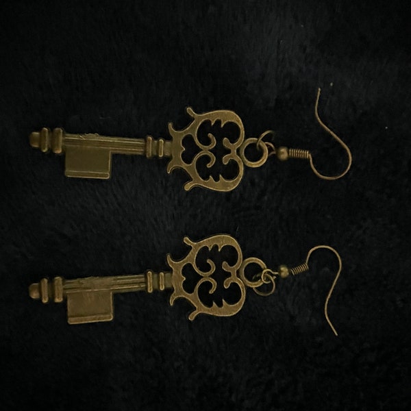 Vintage key earrings