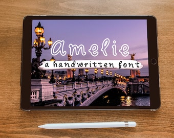 Amelie Handwritten Calligraphy Font, Loose Elegant Typeface, Modern Script Handwriting