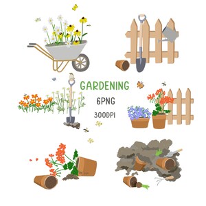 Tuinieren lente digitale Clipart, Tuinieren lente Clipart, tuinieren lente digitale kunst aan de muur, Tuin, Lente, Bloem