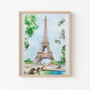 Paris watercolor print, Paris, Eiffel tower travel watercolor Print, Travel watercolor wall art, City skeches watercolor print, Wall art
