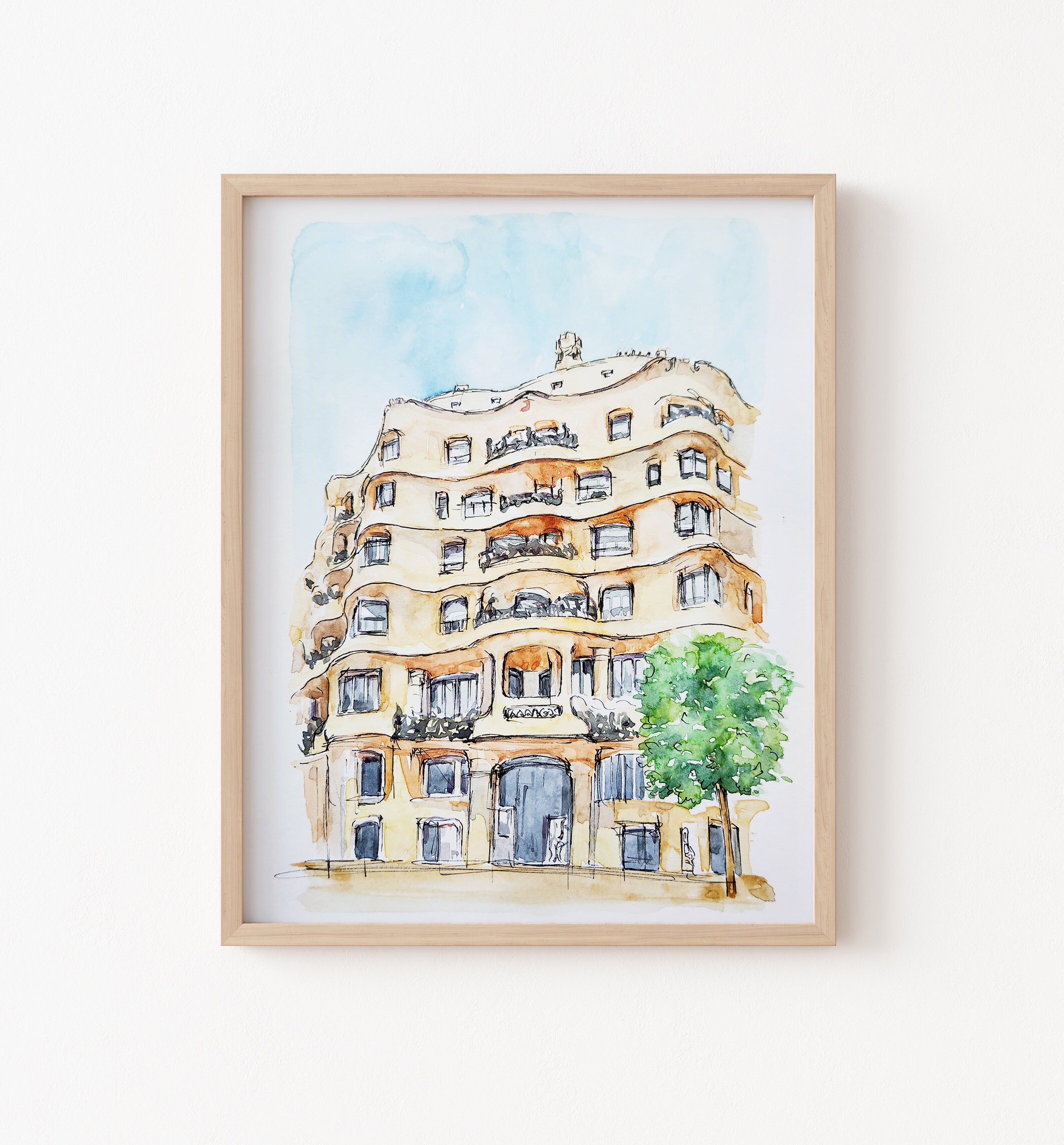 カサ・ミラ グラフィックアート ガウディ Casa Mila' 壁掛け用 a53677ec3f834c892a486fb54482d5