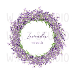 Lavender Wreath Flower watercolor Clipart, Lavender Watercolor  Prints, Wild Flower watercolor Wall art, Handmade watercolor wall art
