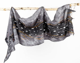 Ready To Ship, Felted Shawl, Merino Wool, Wool Shawl, Nuno-Felted Scarf, Fashion Accessory