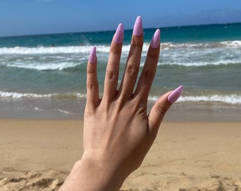 Apres Gel press on nails, full set, purple