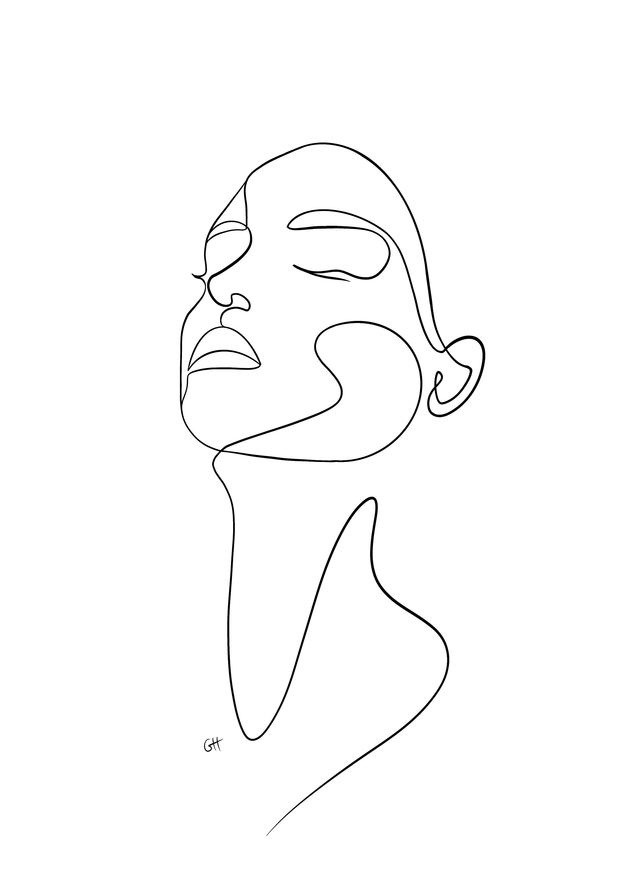 Line Art Face Download PDF File - Etsy Canada