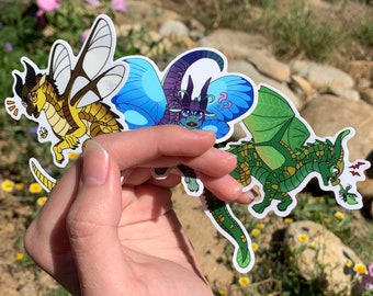 Wings of Fire Stickers - Blue / Cricket / Sundew / Gloss Vinyl Stickers