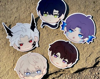 Love and Deepspace Myth Stickers (Chibi) - Sylus / Rafayel / Caleb / Xavier / Zayne