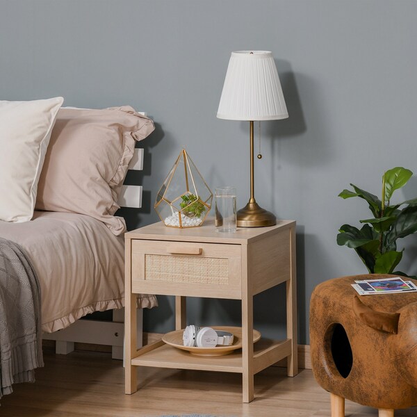 Rattan Bedside Table Etsy UK