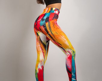 Multicolor leggings - Etsy Nederland