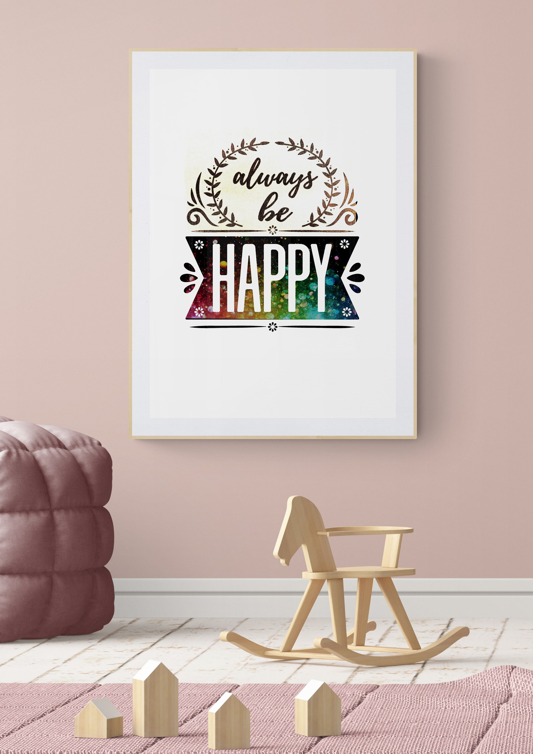 Always Be Happy Digital Wall Art Digital Download Happy Etsy