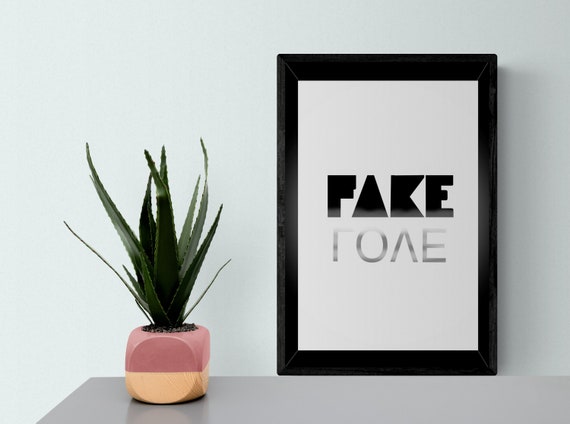 Fake Love Wall Art Breakup Wall Art Divorce Gift Typography - Etsy