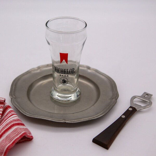 Vintage Michelob Sham Style Short Glass Tavern Pilsner Beer Glass by Libbey