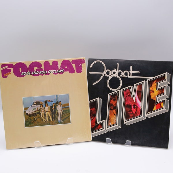 Vintage Foghat 1974 "Rock & Roll Outlaws" BR 6956 and  "LIVE" BRK 6971 Vinyl Albums Bearsville Records | Blues Rock| Classic Rock| Hard Rock