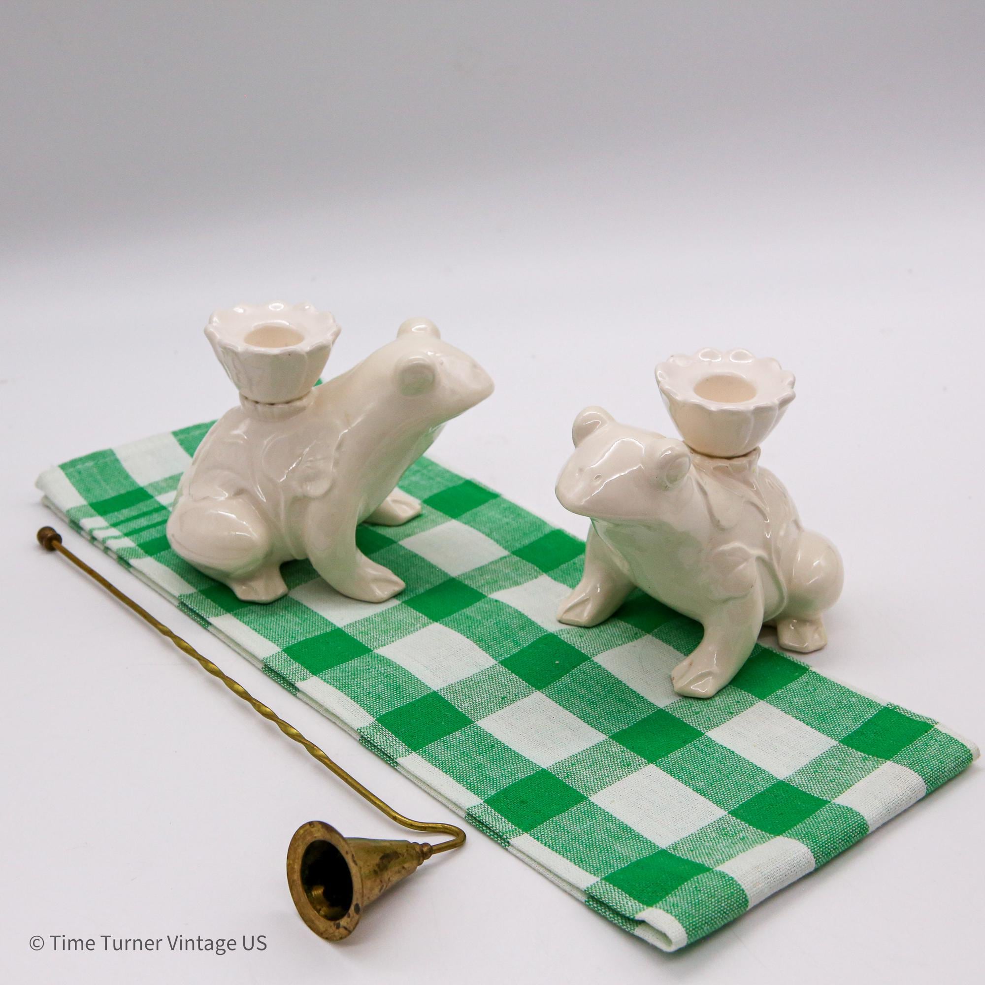 Vintage Fitz & Floyd Frog Candlestick Holders | Frog Figurine | Retro ...