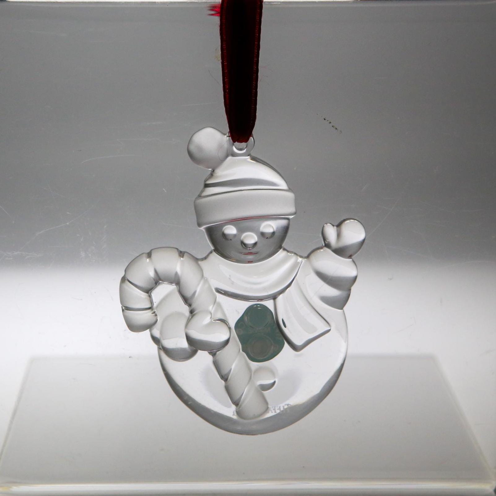 Beautiful Tiffany & Co. Crystal Snowman Ornament in Original