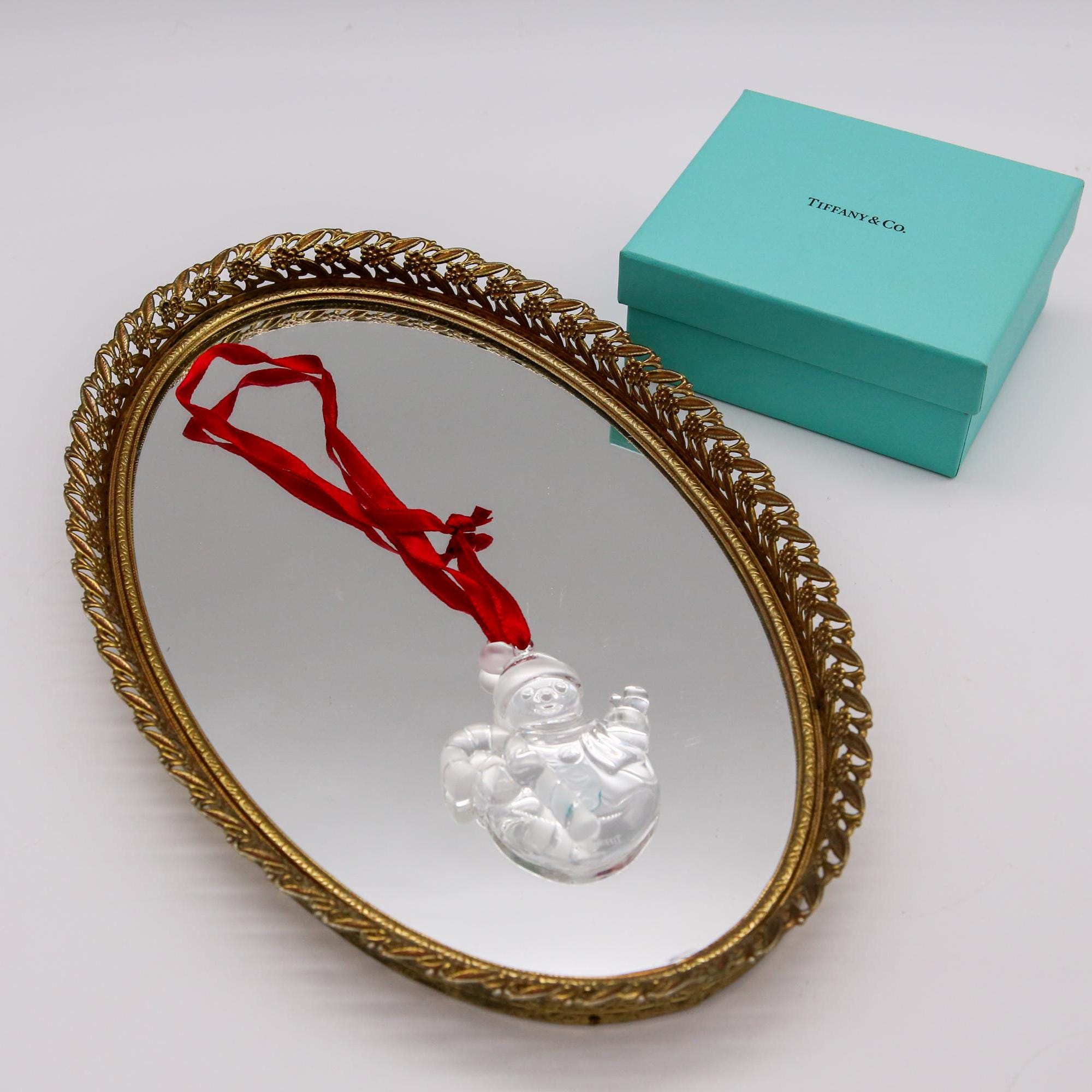 Beautiful Tiffany & Co. Crystal Snowman Ornament in Original Beautiful Tiffany & Co. Crystal Snowman Ornament in Original