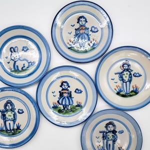 Vintage M.A. Hadley “Country Scene” 7.5 " Plates | Salad or Dessert Plate Size |  Kentucky Stoneware