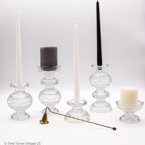 Vintage Anchor Hocking "Stax" Clear Glass Candle Holders | Interchangeable and Stackable Crystal Candle Holders