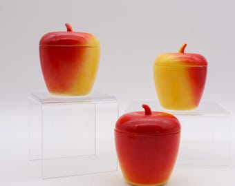 Vintage Hazel Atlas Apple Shaped Jam or Jelly Jar | Kix Cereal Promotional | Trinket Container