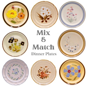 Vintage Stoneware Plates| Mismatched Dinner Plates| Retro Dishes| 70&#39;s Dinnerware| Boho Tableware| Choose A Plate| Set One |UPDATED 7/15/25
